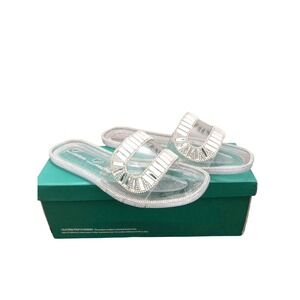 Lauren Lorraine Womens Clear Rhinestone Slide Sandals Sz 8 /‎ #S1116